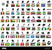 all vector high detailed maps and flags of African countries arranged ...