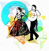 Ilustración de Pareja bailando marinera 2023