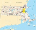 Boston auf der Karte - Boston auf einer Landkarte (Vereinigte Staaten ...