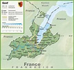 Canton of Geneva map with cities and towns