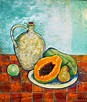 Tributo a Van Gogh: Natureza morta com papaias