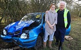 Colin Baker's relief after his daughter spins off the road and into a ...