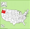 Oregon location on the U.S. Map