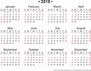 Printable Calendar Of 2018