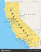 California Political Map Capital Sacramento Important Cities Rivers ...