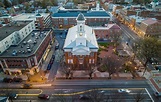 Drone Over the Old Courthouse in Carlisle Print - Uncovering PA