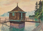 ALEXANDER NIKOLAEVICH BENOIS | Bathing Cabin on Lake Lucerne | Russian ...
