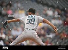 Miami Marlins starting pitcher Eury Perez (39) in the first inning of a ...