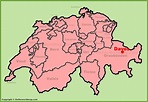 Davos location on the Switzerland map - Ontheworldmap.com