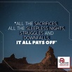 “All the sacrifices, all the sleepless nights, struggles and downfalls ...