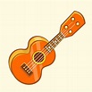dibujos animados vector ilustración de acústico guitarra o ukelele ...