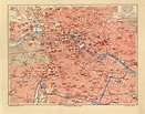 Berlin historischer Stadtplan Karte Lithographie ca. 1906 - Archiv hi