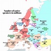 Number of native speakers of European languages in millions, @languages ...