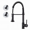 Buy Black Kitchen Tap, Pull Out Tap 360° Swivel with Shower 2 Water Jet ...