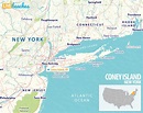 Map of Coney Island, New York - Live Beaches