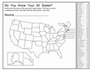 United States Map Quiz & Worksheet: Usa Map Test With Practice | Blank ...