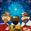 BANCO DE IMÁGENES: Ilustración colorida de los Tres Reyes Magos en ...