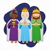 Dibujos animados de tres reyes magos. | Vector Premium | Três reis ...