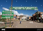 Border crossing near Lake Titicaca between Bolivia and Peru Stock Photo ...