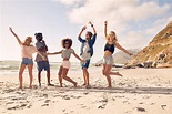Happy young people dancing on the beach stock photo (122786 ...
