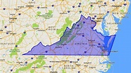 Google Map Of Virginia - World Map Gray