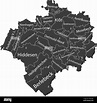Dark gray tagged districts map of DETMOLD, GERMANY Stock Vector Image ...