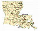 Louisiana Map With Counties And Cities | semashow.com