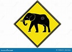 An elephant warning sign stock illustration. Illustration of isolated ...