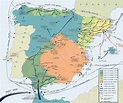 Map displaying the territorial evolution of the spanish civil war : MapPorn