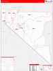 Douglas County, NV Zip Code Wall Map Red Line Style by MarketMAPS ...