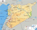 Grande mapa físico de Siria con carreteras, ciudades y aeropuertos | Siria | Asia | Mapas del Mundo
