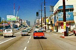Near-Miss Between Vintage Cars Captured in Color Film From 1960's L.A.