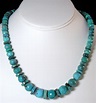 Jay King Hubei Turquoise Faceted Graduated Bead Necklace with Sterling ...