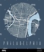 Cartel del mapa de Filadelfia. Mapa decorativo de la ciudad de ...