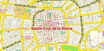 Santa Cruz de la Sierra Bolivia Map Vector Exact City Plan Low Detailed ...