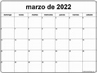 marzo de 2022 calendario gratis | Calendario marzo