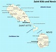 Saint Kitts and Nevis political map - Ontheworldmap.com