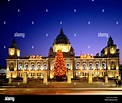 Christmas Tree Lit Up In Front Of Belfast City Hall, Belfast, Ireland ...