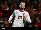 Ethan Britto of Gibraltar during the International Friendly match Wales ...