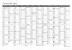 Calendrier 2022 à imprimer PDF et Excel - iCalendrier