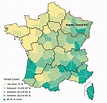 2-Regions and forest cover by Department in France (French National... | Download Scientific Diagram