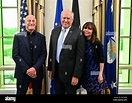 Secretary of the Air Force Frank Kendall, center, poses with Heidi and ...