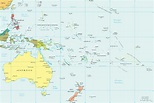 Ilhas do Pacífico Mapa Político - Oceania