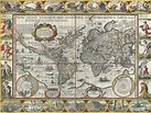 Mapa Mundi Antigo 1628 | Tela para Quadro | Decoração Santhatela