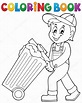 Libro para colorear colector de basura tema 1 Vector de stock por ...