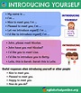Introducing Yourself | How to introduce yourself, English vocabulary ...