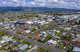 Toma aérea de los paisajes y casas en levin en nueva zelanda | Foto Premium