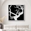 PixonSign Framed Canvas Print Wall Art Gray Tree Branches on Black ...