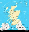 Scotland political map with capital Edinburgh, national borders and ...