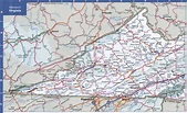 Map of Virginia state,Free highway road map VA with cities towns counties